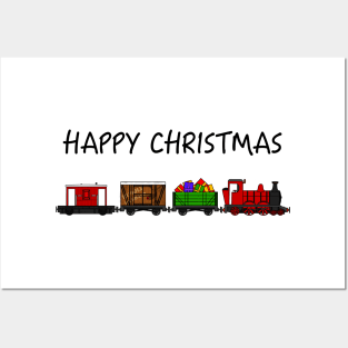 Christmas 2020 Steam Train Locomotive and Festive Wagons Posters and Art